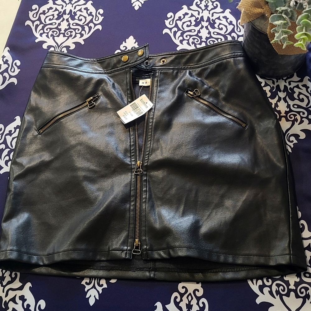 Bohme Faux Leather Mini Skirt